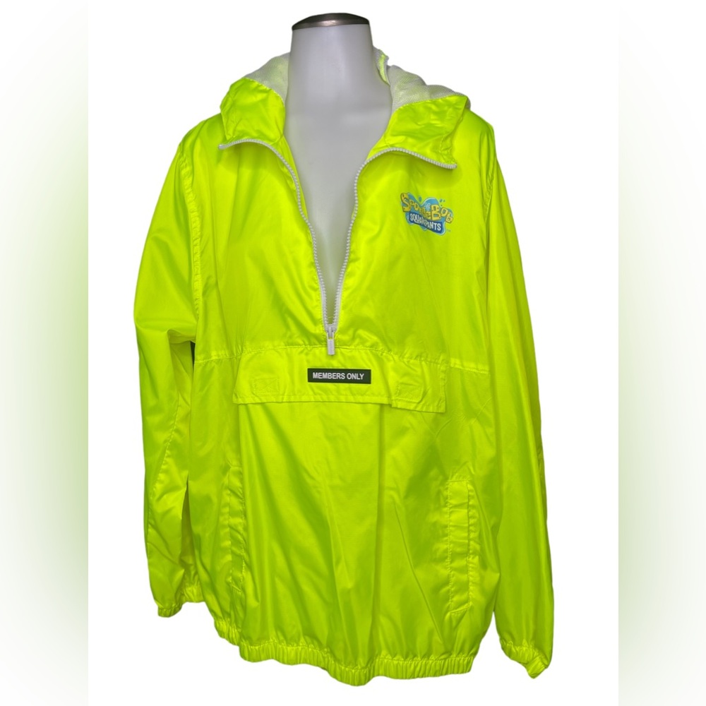 Members only SpongeBob SquarePants hi-liter yellow windbreaker L